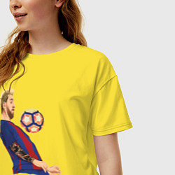 Футболка оверсайз женская Messi Barcelona, цвет: желтый — фото 2