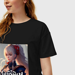 Футболка оверсайз женская Геншин Импакт, Наганохара Ёимия, цвет: черный — фото 2