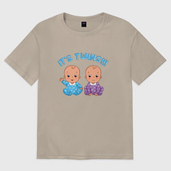 Футболка оверсайз женская Это близнецы!, цвет: миндальный