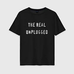 Футболка оверсайз женская The real unplugged: Фараон, цвет: черный