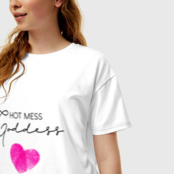 Футболка оверсайз женская Hot mess goddess, цвет: белый — фото 2