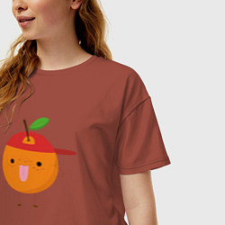Футболка оверсайз женская Крутой персик, цвет: кирпичный — фото 2
