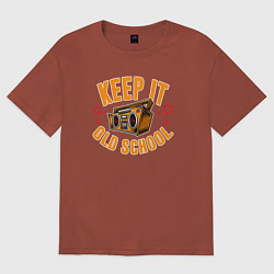 Футболка оверсайз женская Keep it old school, цвет: кирпичный
