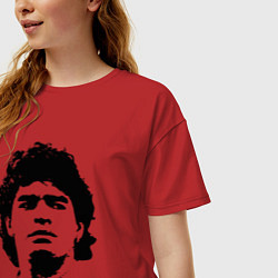 Футболка оверсайз женская Face Maradona, цвет: красный — фото 2