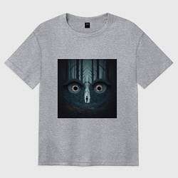 Футболка оверсайз женская Something is watching you, цвет: меланж