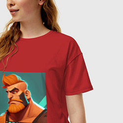 Футболка оверсайз женская Рыжий хулиган, цвет: красный — фото 2