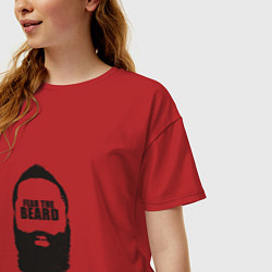 Футболка оверсайз женская Бойся бороды, цвет: красный — фото 2
