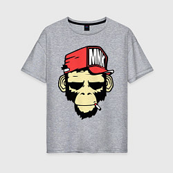 Футболка оверсайз женская Monkey Swag, цвет: меланж