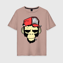 Футболка оверсайз женская Monkey Swag, цвет: пыльно-розовый