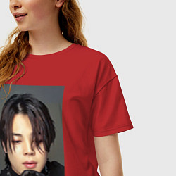 Футболка оверсайз женская Handsome Jimin, цвет: красный — фото 2