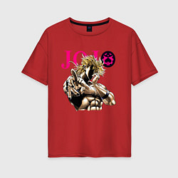 Футболка оверсайз женская Дио Брандо - JoJo Bizarre Adventure, цвет: красный