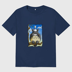 Женская футболка оверсайз Тоторо на дереве