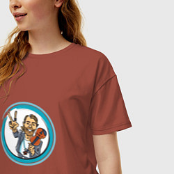 Футболка оверсайз женская Скрипач Дэвид Гарретт, цвет: кирпичный — фото 2