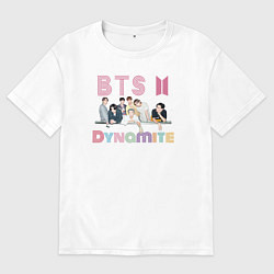 Футболка оверсайз женская BTS Bangtan boys group, цвет: белый