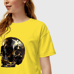 Футболка оверсайз женская Золотой череп, цвет: желтый — фото 2