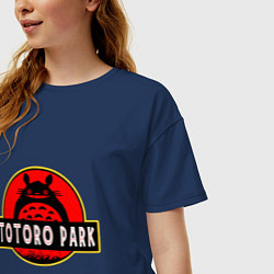 Футболка оверсайз женская Totoro park, цвет: тёмно-синий — фото 2