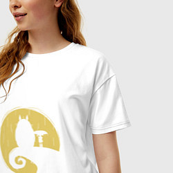 Футболка оверсайз женская Тоторо в ночи, цвет: белый — фото 2