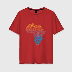 Футболка оверсайз женская Color Africa, цвет: красный