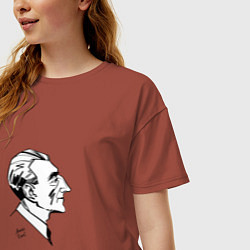Футболка оверсайз женская Морис Равель, цвет: кирпичный — фото 2