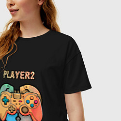 Футболка оверсайз женская Player 2, цвет: черный — фото 2
