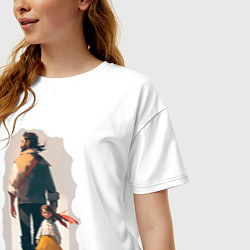 Футболка оверсайз женская Дочка и отец вместе, цвет: белый — фото 2