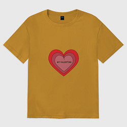 Футболка оверсайз женская Сердце my valentine, цвет: горчичный