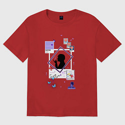 Футболка оверсайз женская BTS Тэхен, цвет: красный