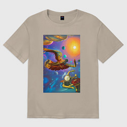 Футболка оверсайз женская Cosmic fantasy - neural network, цвет: миндальный