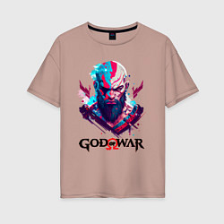 Футболка оверсайз женская God of War, Kratos, цвет: пыльно-розовый