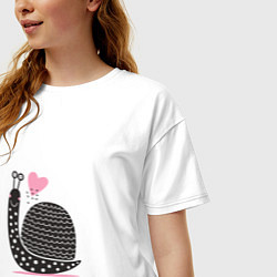 Футболка оверсайз женская Влюбленная Улитка, цвет: белый — фото 2