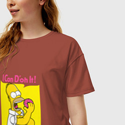 Футболка оверсайз женская Homer doh it, цвет: кирпичный — фото 2