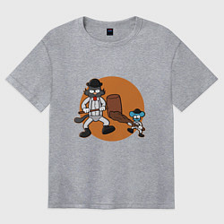 Футболка оверсайз женская Шоу Щекотки и Царапки, цвет: меланж