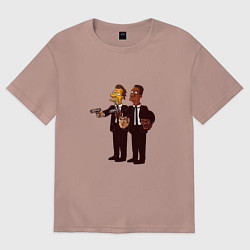 Футболка оверсайз женская Simpsons fiction, цвет: пыльно-розовый