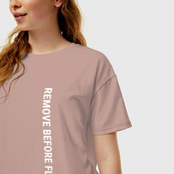 Футболка оверсайз женская Remove before flight, цвет: пыльно-розовый — фото 2