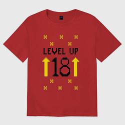 Футболка оверсайз женская Level up 18 со стрелочками, цвет: красный