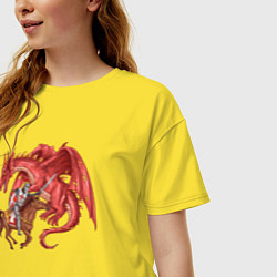 Футболка оверсайз женская Рыцарь и дракон, цвет: желтый — фото 2