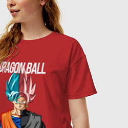Футболка оверсайз женская Dragon ball Гоку, цвет: красный — фото 2