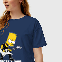Футболка оверсайз женская Skillet Барт Симпсон рокер, цвет: тёмно-синий — фото 2