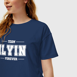 Футболка оверсайз женская Team Ilyin forever - фамилия на латинице, цвет: тёмно-синий — фото 2