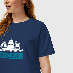 Футболка оверсайз женская Манчестер Сити корабль, цвет: тёмно-синий — фото 2