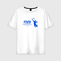Футболка оверсайз женская FIVB, цвет: белый