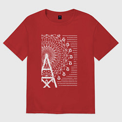 Футболка оверсайз женская Колесо обозрения мандала, цвет: красный