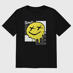 Футболка оверсайз женская Smile positive, цвет: черный
