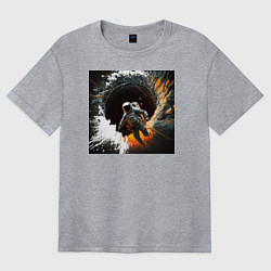 Футболка оверсайз женская Выход в открытый космос, цвет: меланж