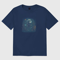 Футболка оверсайз женская Погружение, цвет: тёмно-синий