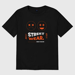 Футболка оверсайз женская Street wear, цвет: черный