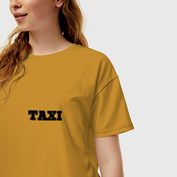Футболка оверсайз женская День таксиста, цвет: горчичный — фото 2