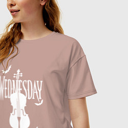Футболка оверсайз женская Wednesday Adams, цвет: пыльно-розовый — фото 2