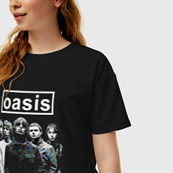 Футболка оверсайз женская Oasis рок группа, цвет: черный — фото 2