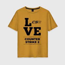 Футболка оверсайз женская Counter Strike 2 love classic, цвет: горчичный